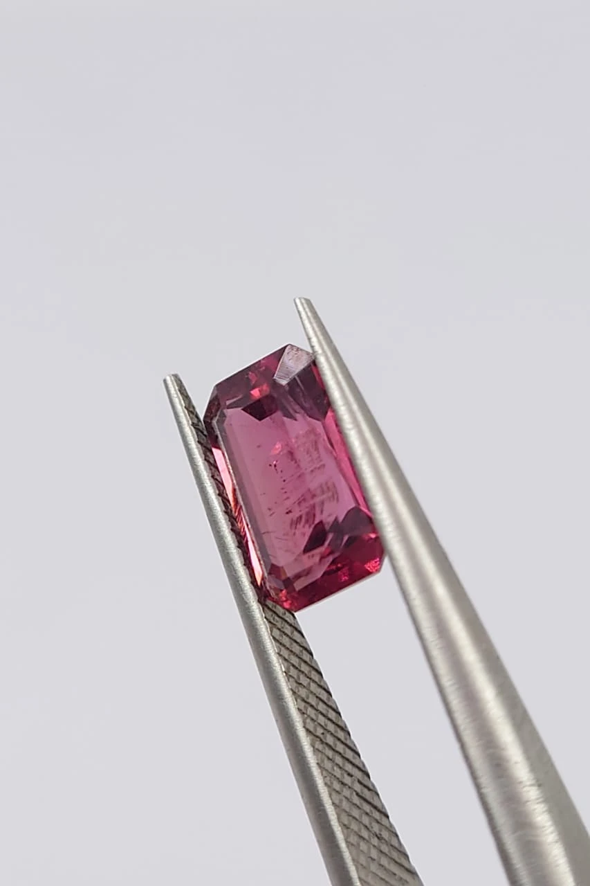 1.6ct Natural Malaya Garnet Emerald Cut Loose Gemstone From Tanzania — view 4